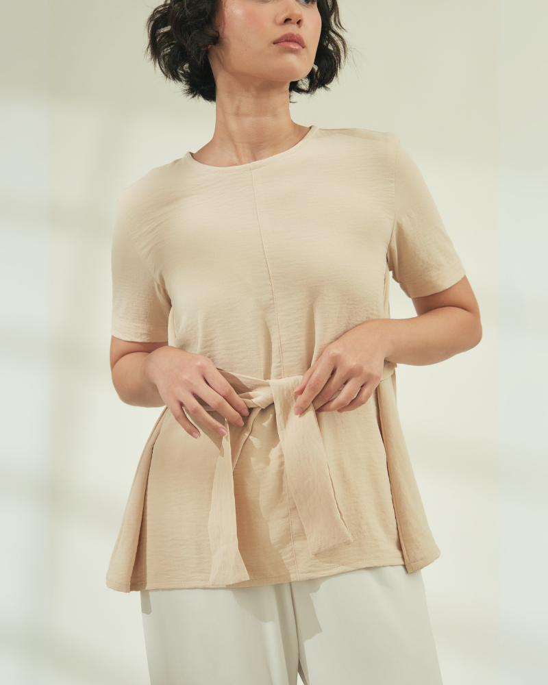 Sora Tie Waist Ribbon Top