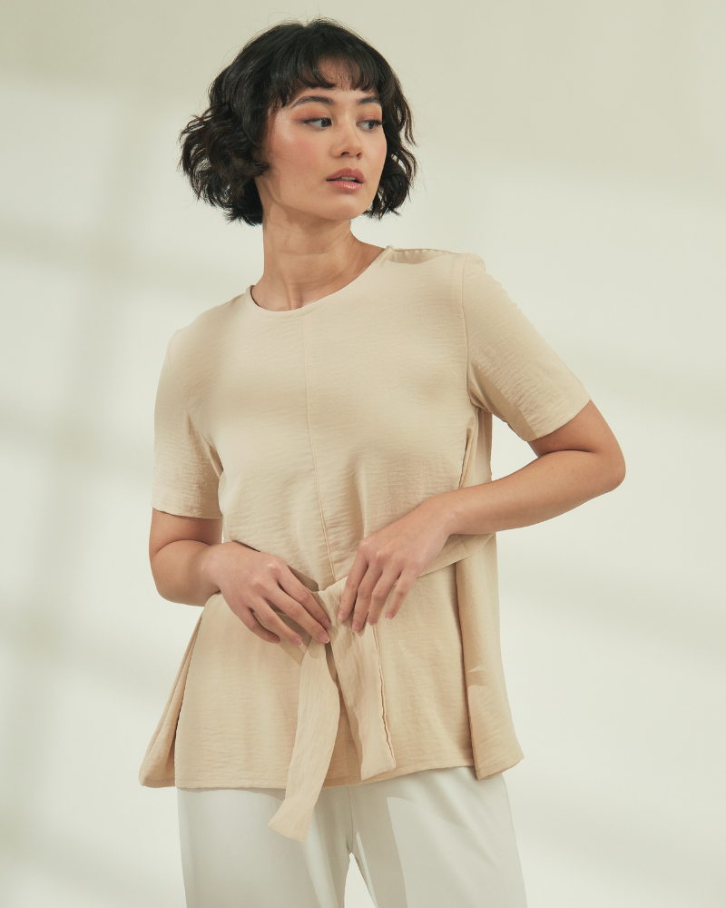 Sora Tie Waist Ribbon Top