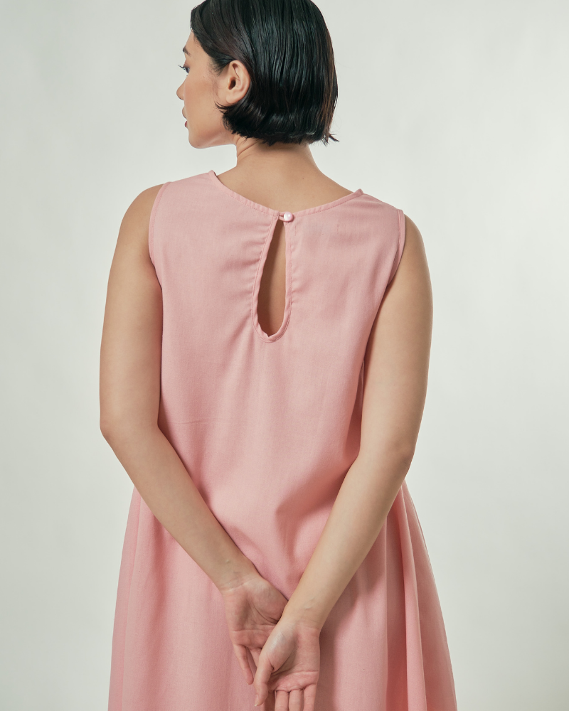 Yvonne Sleeveless A-Line Linen Maxi Dress