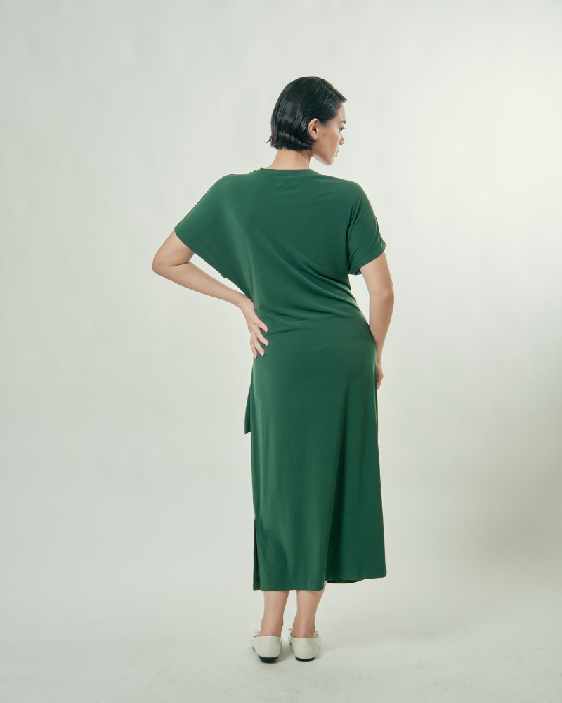 Sylvie Knot Tie Jersey Midi Dress