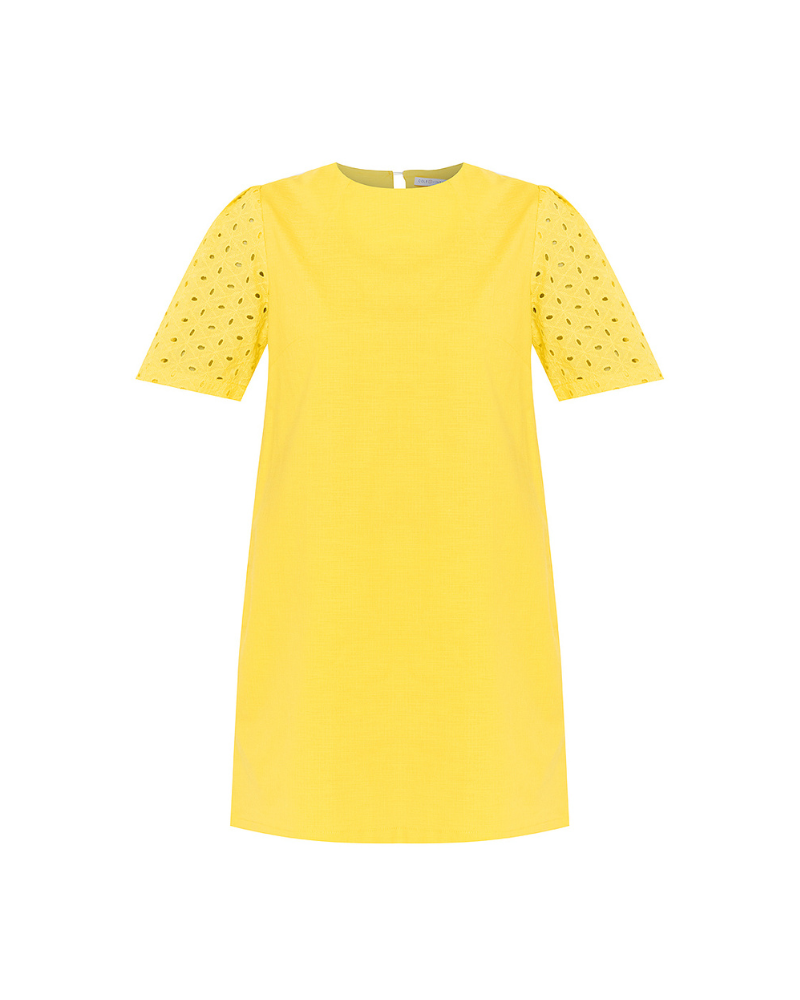 Phoebe Eyelet Sleeves Short Dress