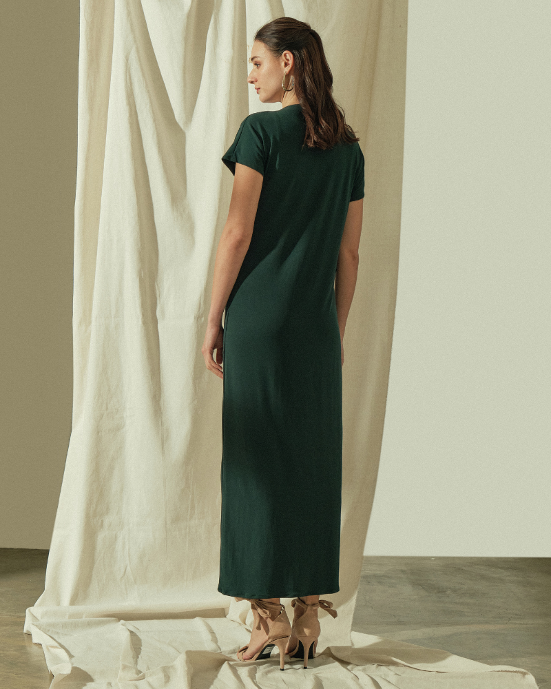 Zenia V-Neckline Maxi Dress