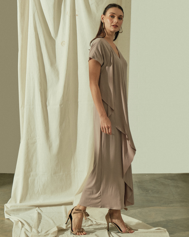 Zenia V-Neckline Maxi Dress