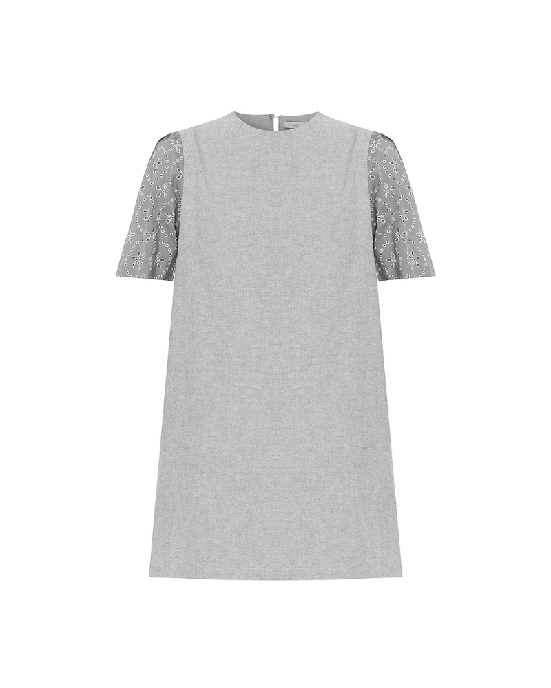 Phoebe Eyelet Sleeves Short Dress