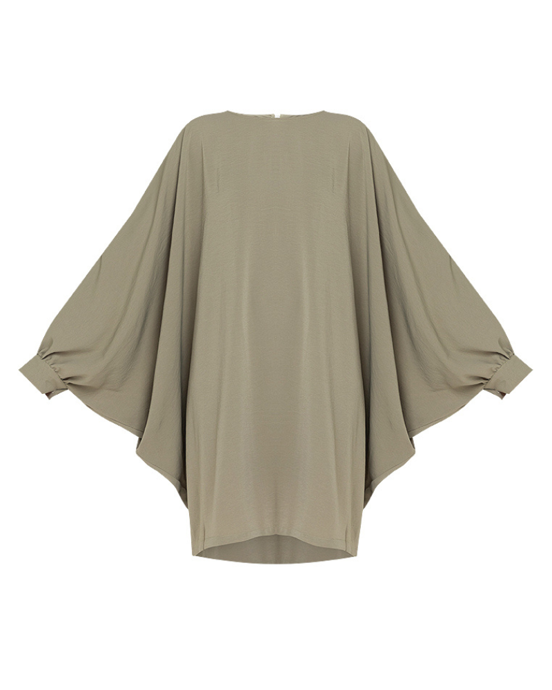 Ravia Batwing Long Sleeves Short Dress
