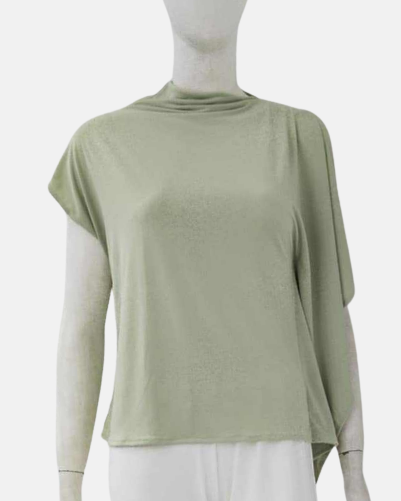 Emi Asymmetric Drape Sleeves Top