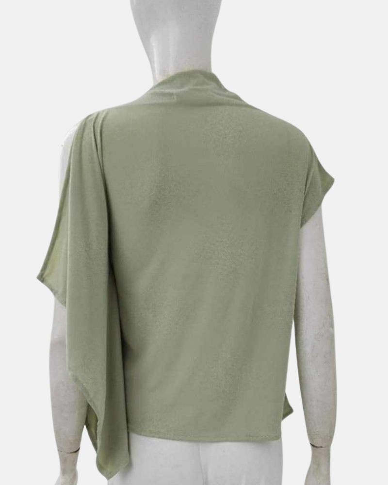 Emi Asymmetric Drape Sleeves Top