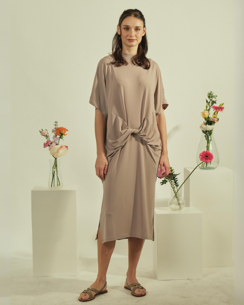 Dylan Twist Front Midi Dress