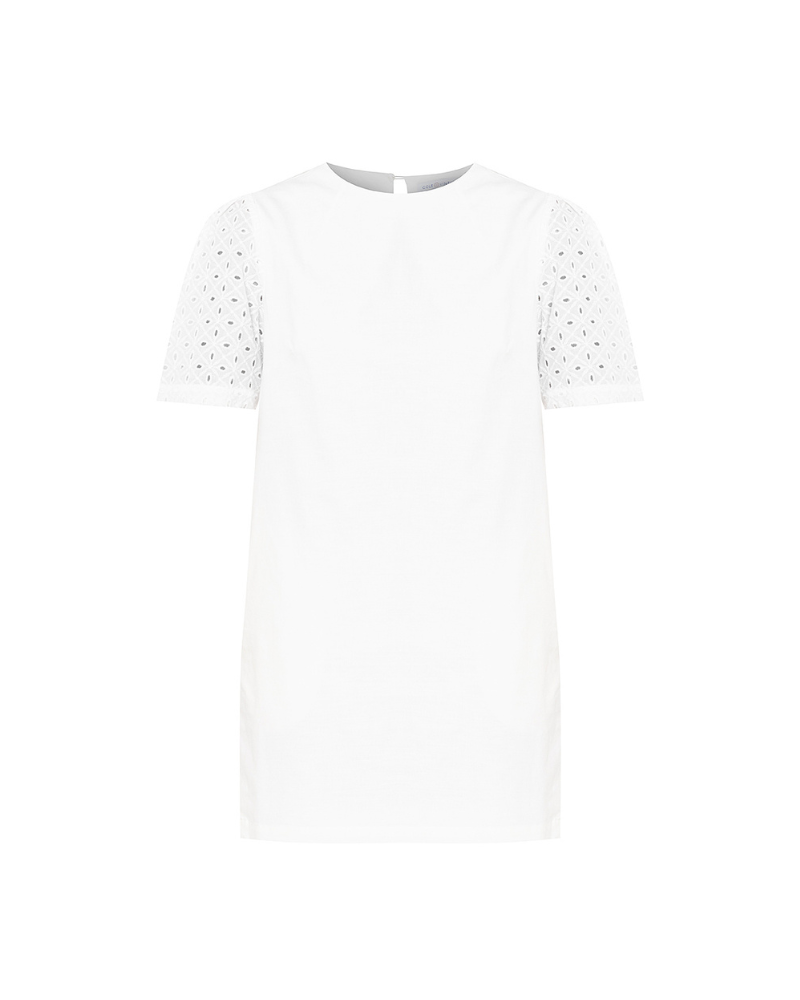 Phoebe Eyelet Sleeves Short Dress