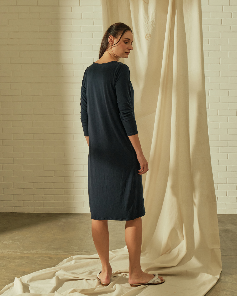Dana Cowl Neckline Jersey Midi Dress