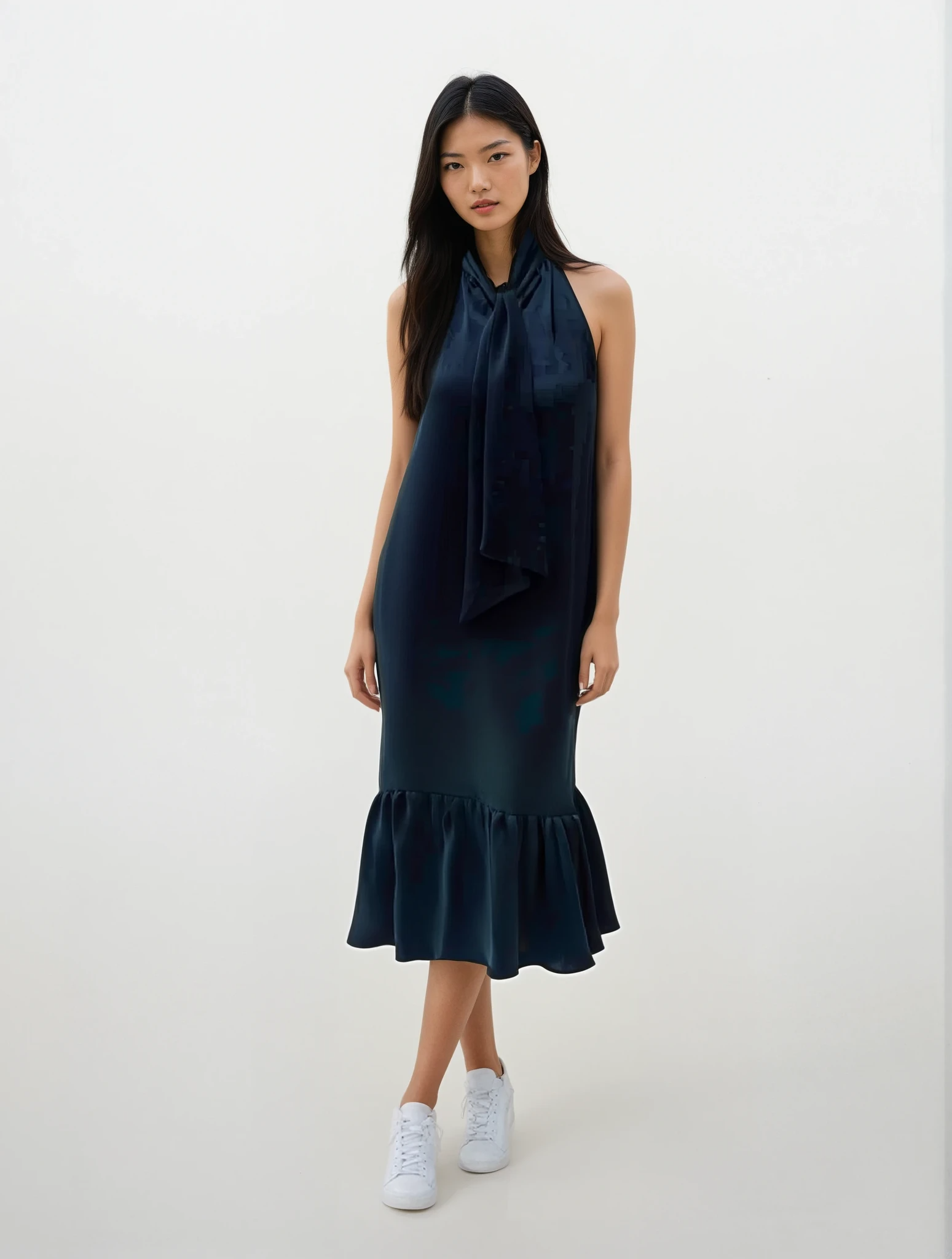 Sherpa Halter Neckline Maxi Dress