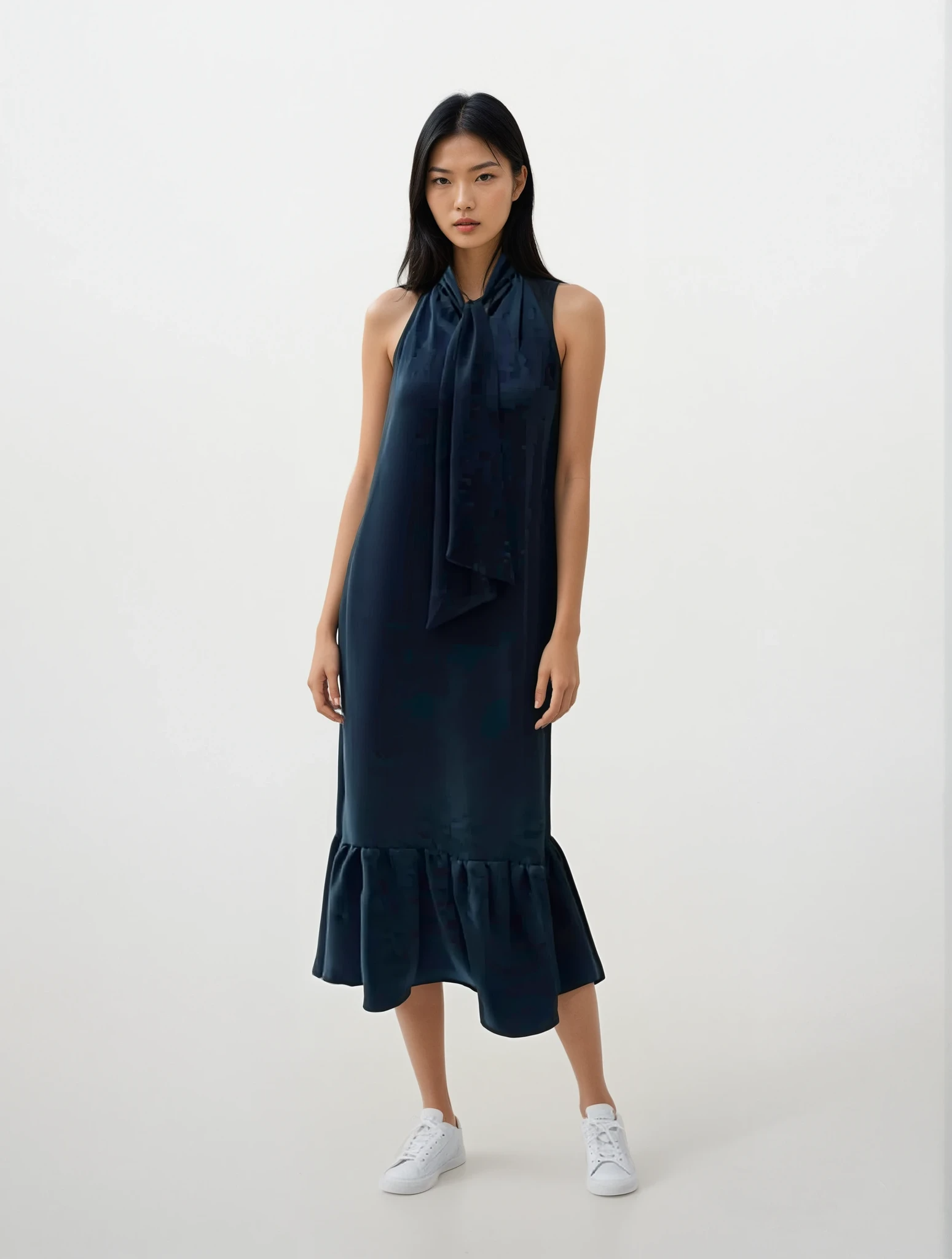 Sherpa Halter Neckline Maxi Dress