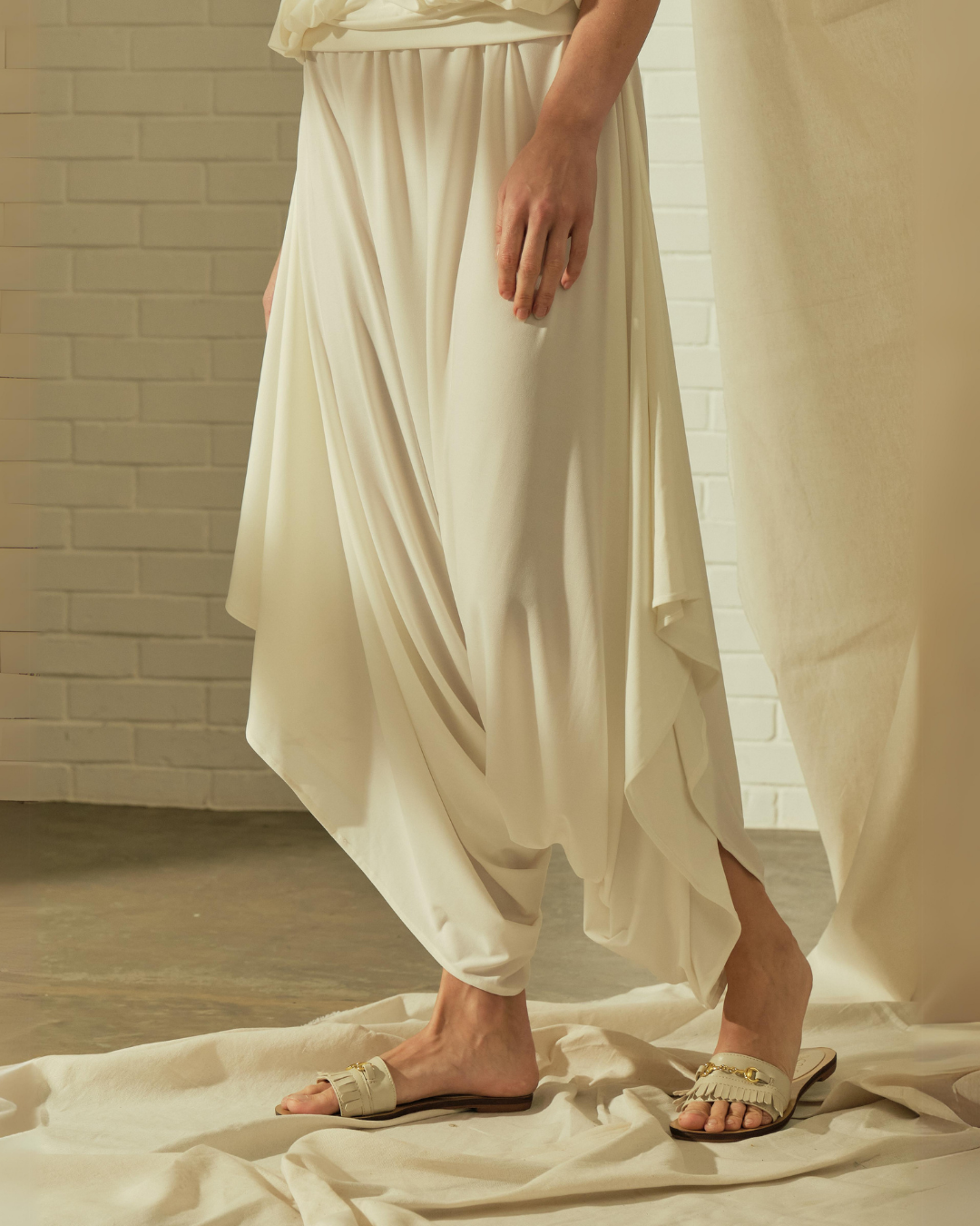 Arizona Harem Gartered Waist Jersey Pants