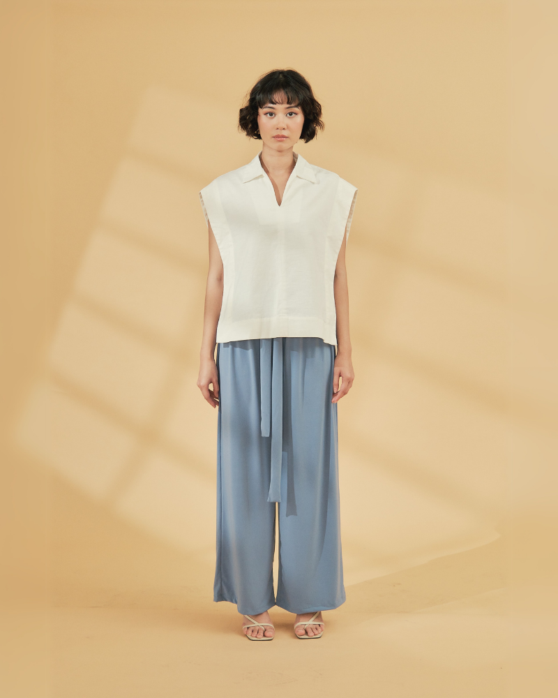 Kareen Collared Neckline Cotton Top
