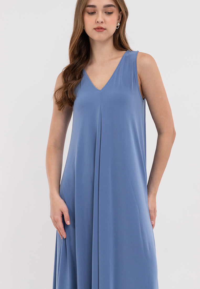 Amiera Sleeveless Asymmetric Hem Jersey Maxi Dress