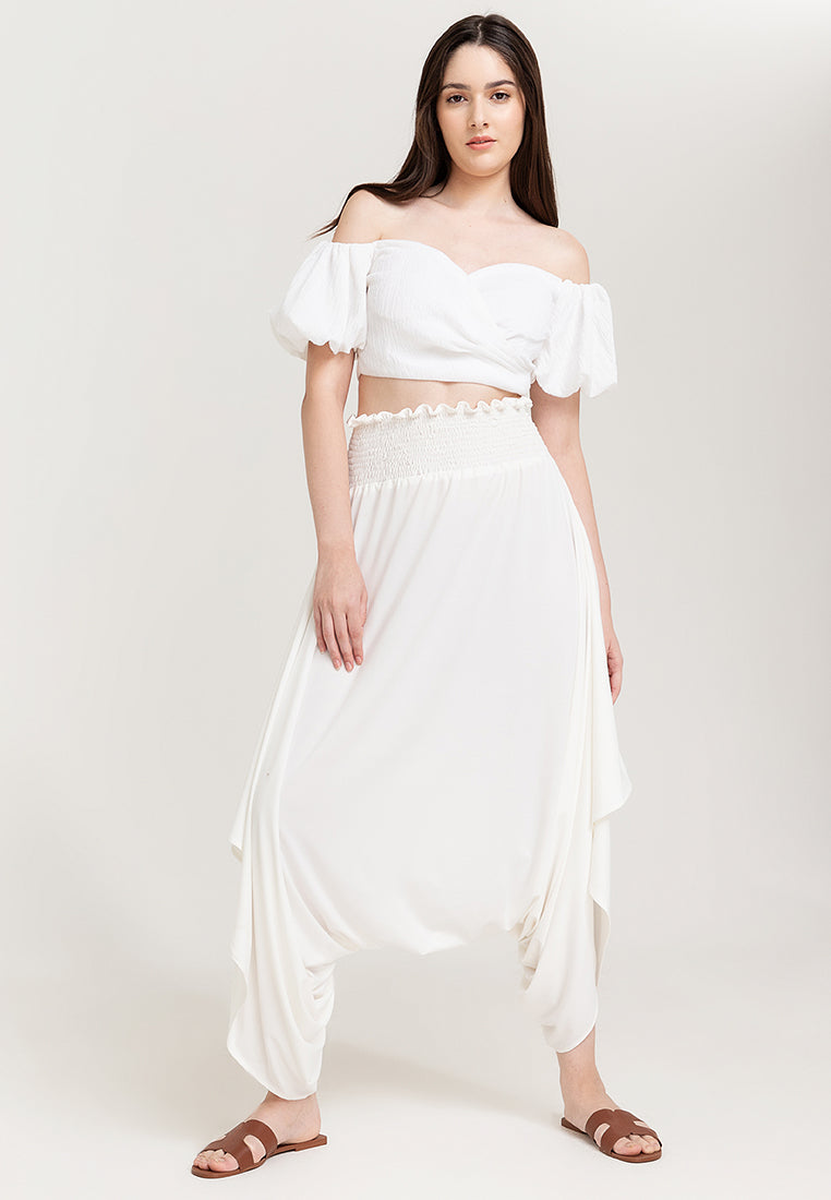 Arizona Harem Gartered Waist Jersey Pants