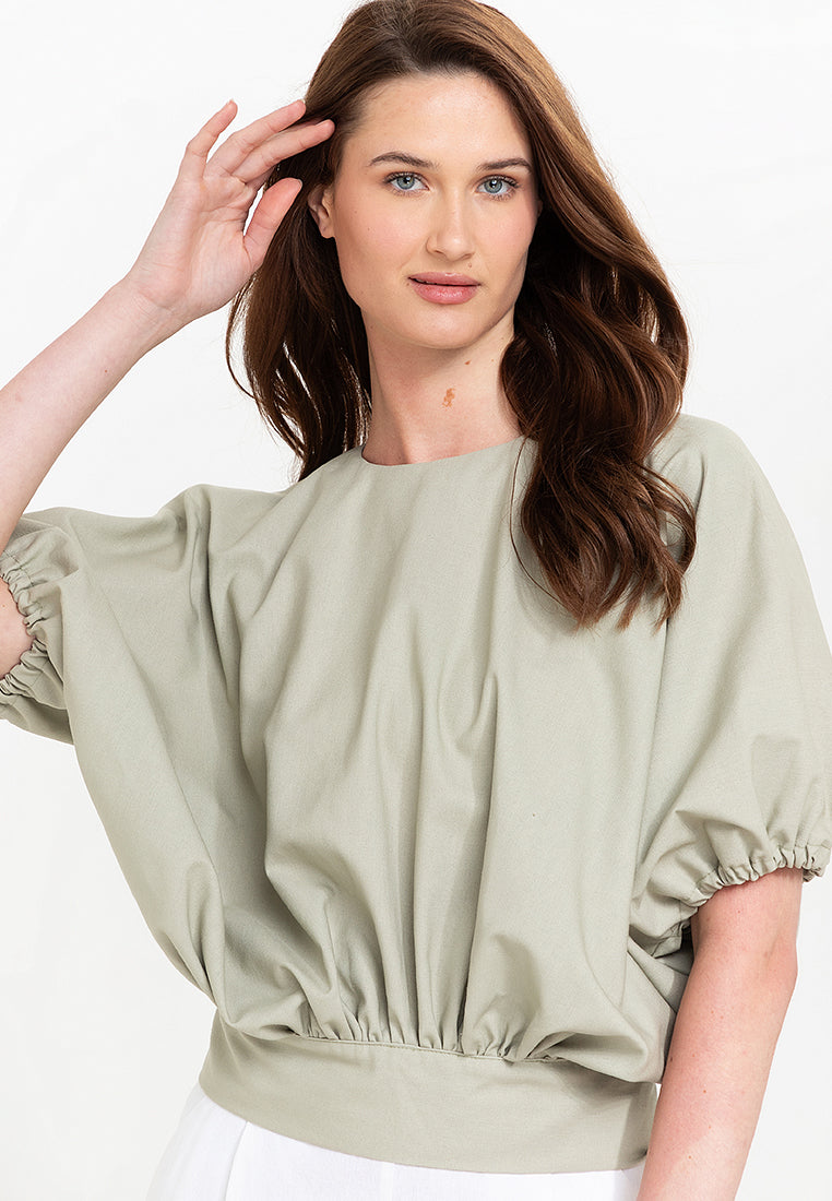 Atiana Self-Tie Back Linen Top