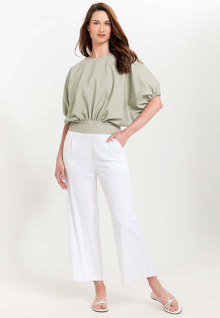 Atiana Self-Tie Back Linen Top
