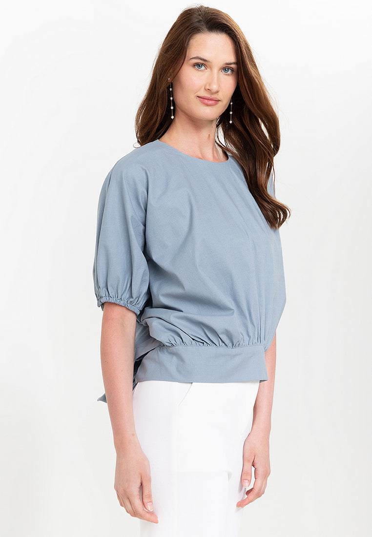 Atiana Self-Tie Back Linen Top
