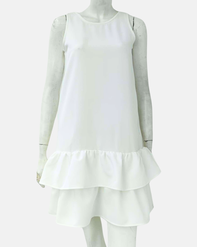 Zariah Sleeveless Ruffle Hem Short Dress