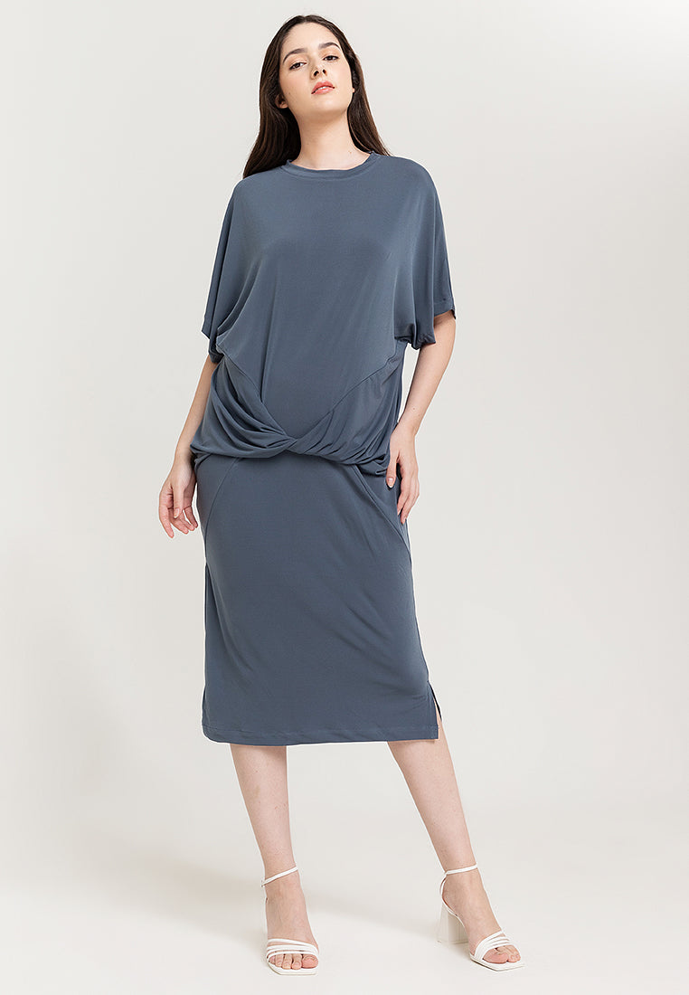 Dylan Twist Front Midi Dress