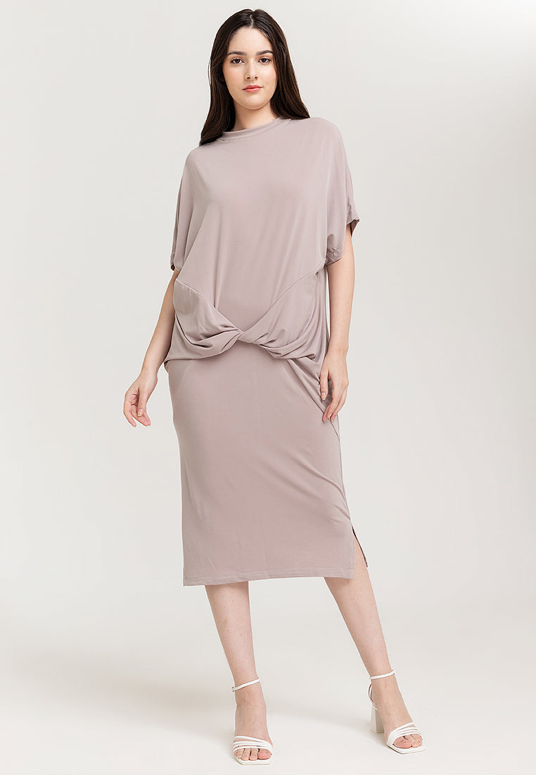 Dylan Twist Front Midi Dress