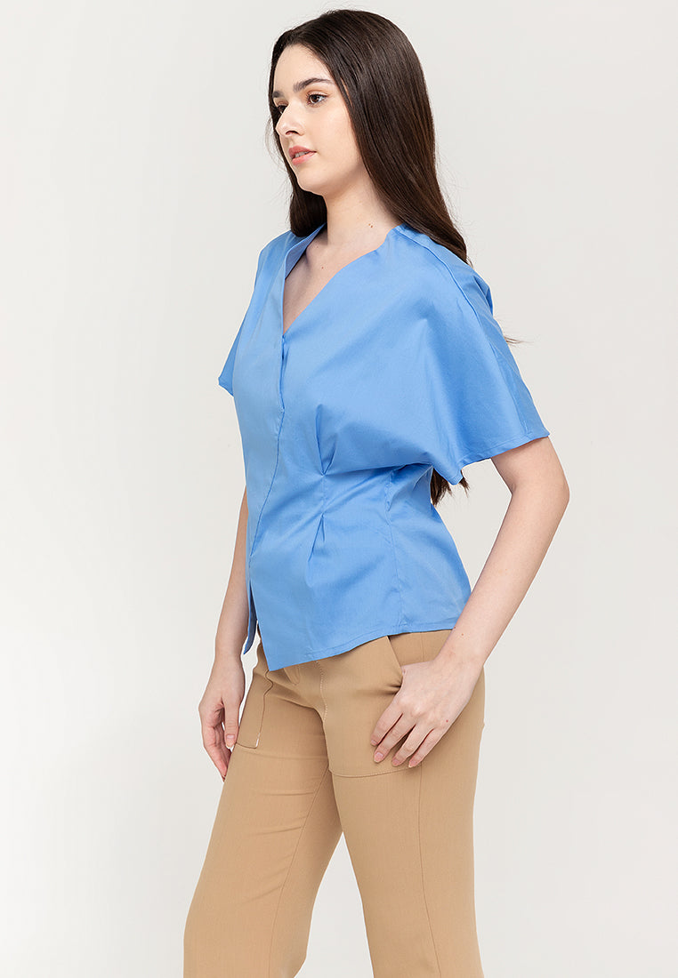 Eloise Wrap-Effect Cotton Top