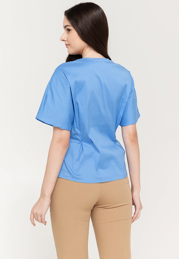Eloise Wrap-Effect Cotton Top