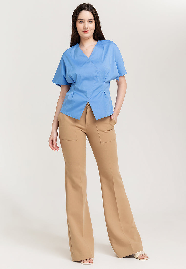 Eloise Wrap-Effect Cotton Top