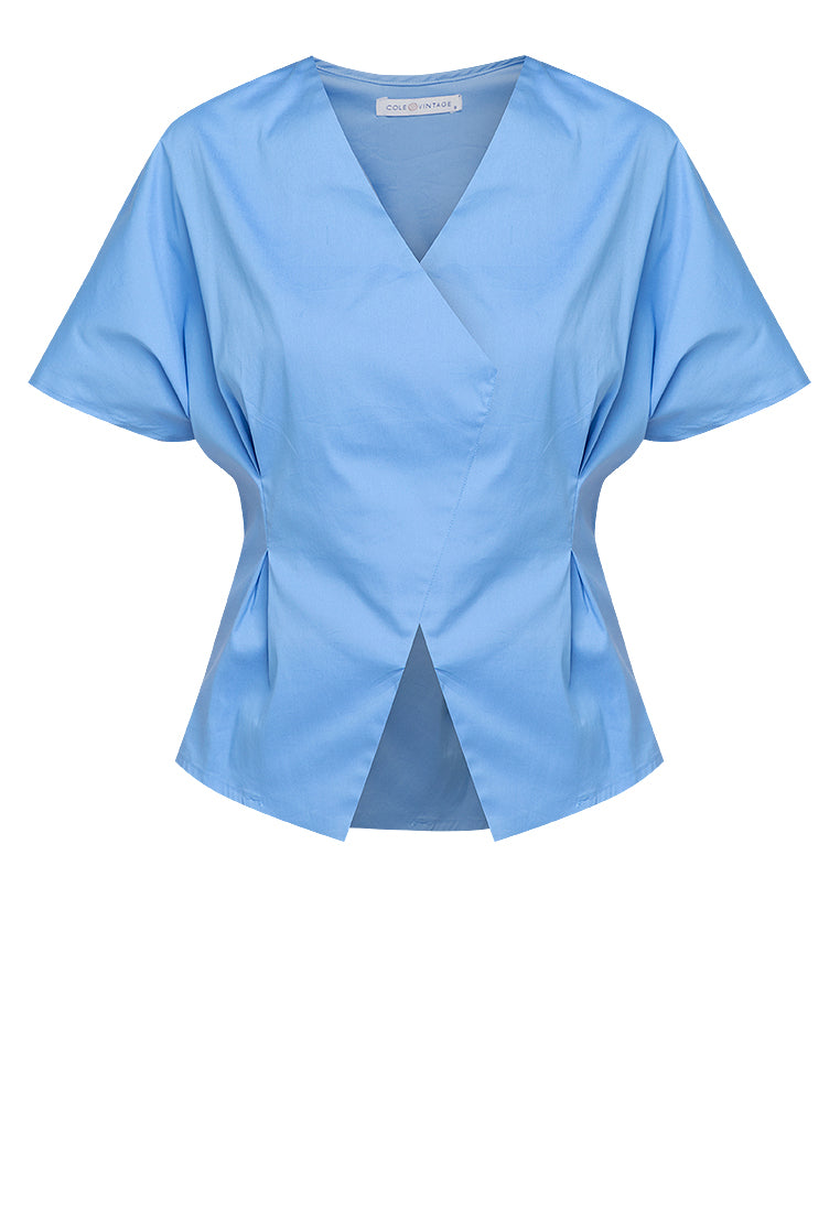 Eloise Wrap-Effect Cotton Top