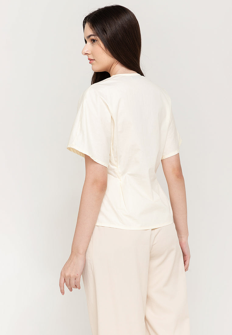 Eloise Wrap-Effect Cotton Top