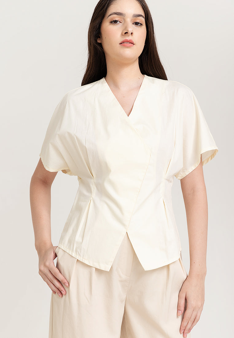 Eloise Wrap-Effect Cotton Top