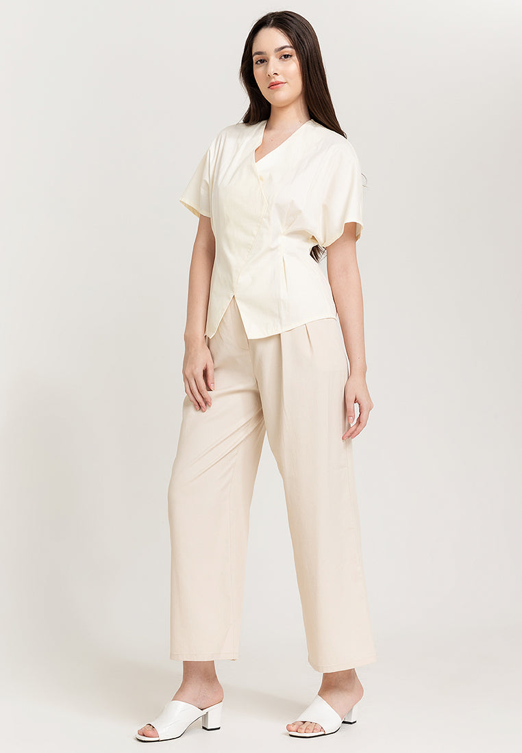 Eloise Wrap-Effect Cotton Top