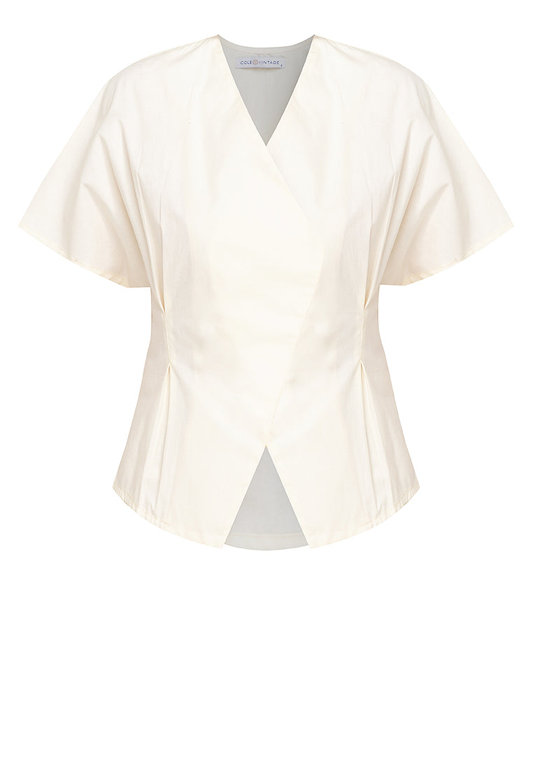 Eloise Wrap-Effect Cotton Top