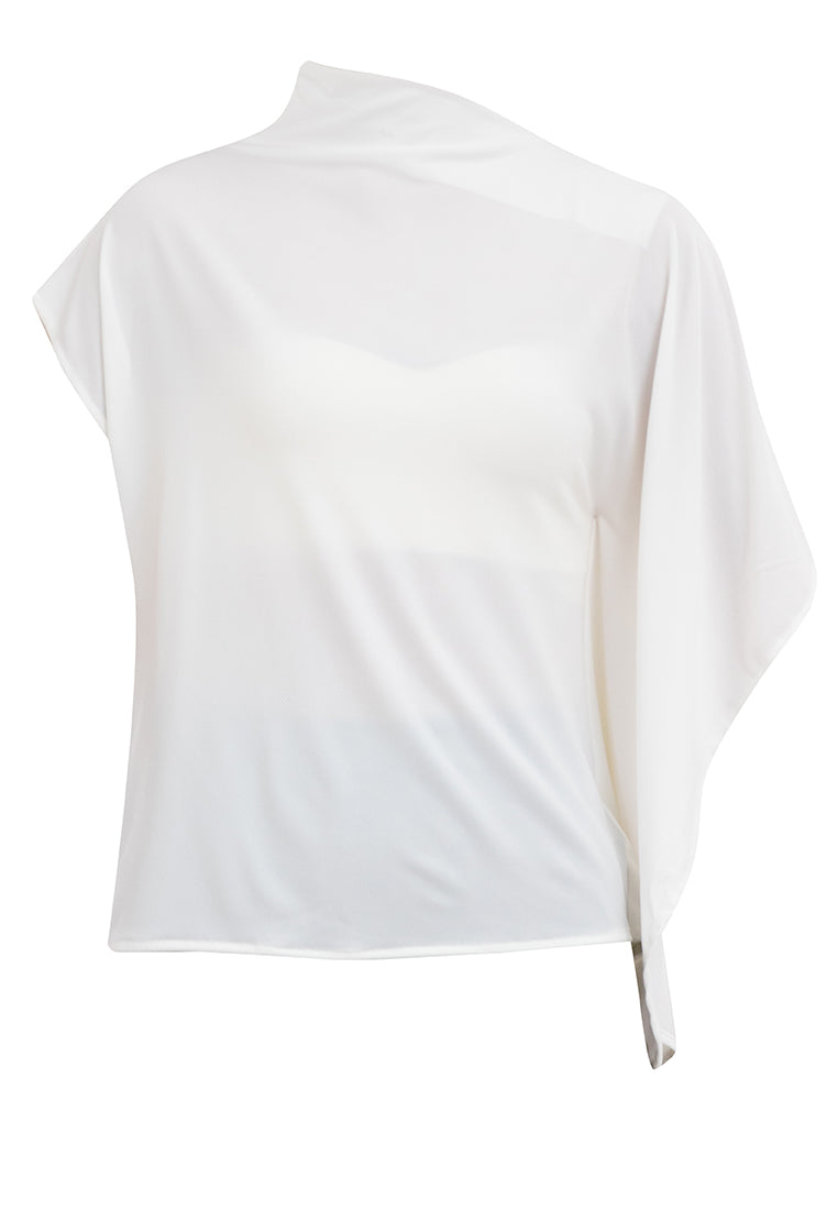 Emi Asymmetric Drape Sleeves Top