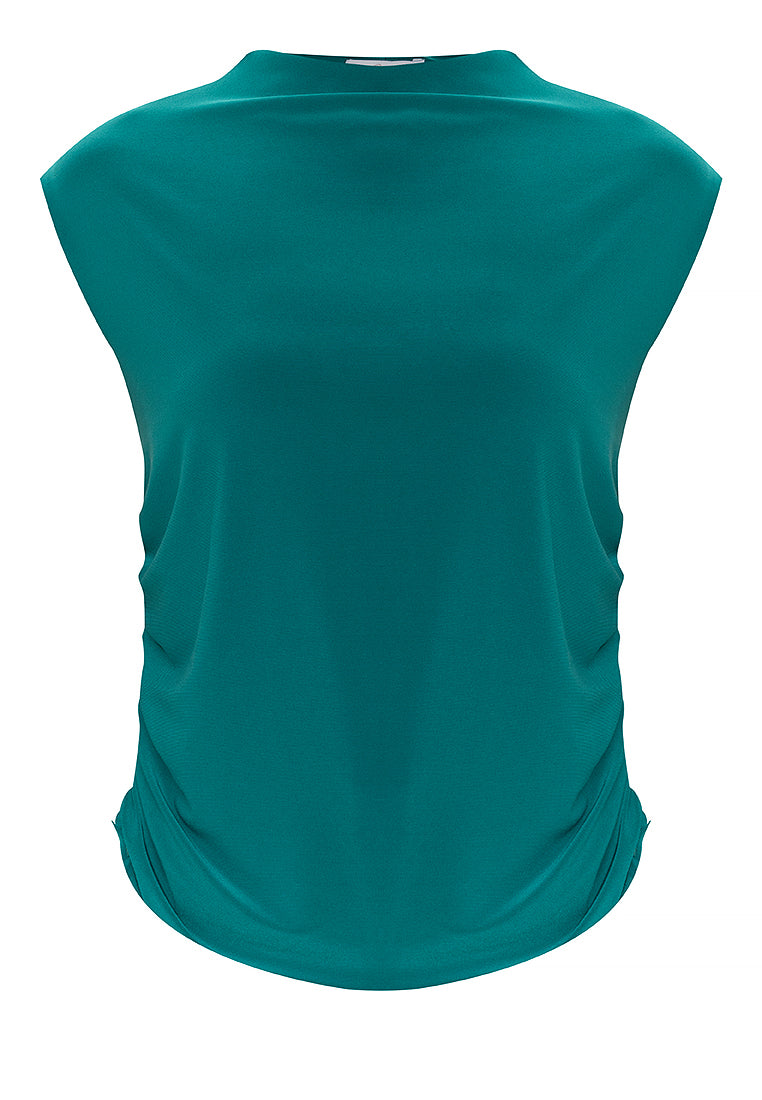 Erin Cowl Neckline Shirred Jersey Top