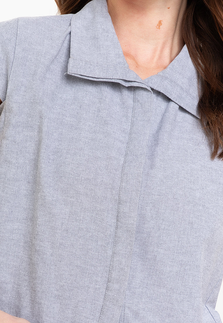 Gisella Button Down Chambray Terno Set