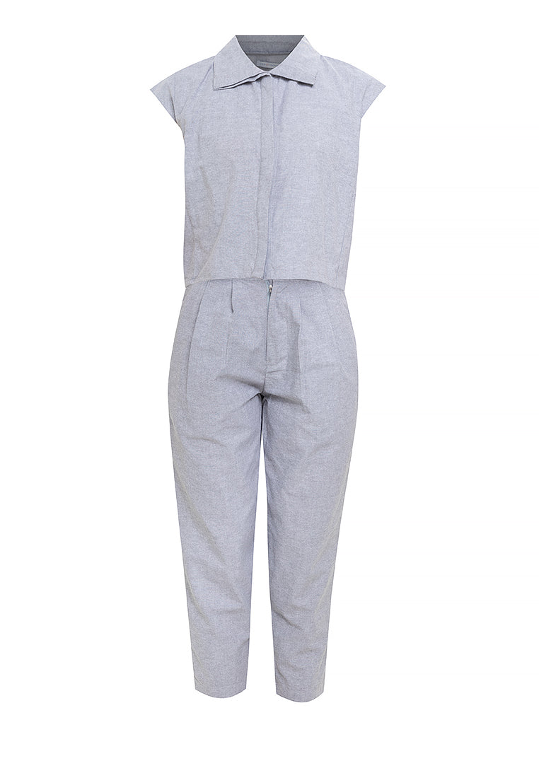 Gisella Button Down Chambray Terno Set