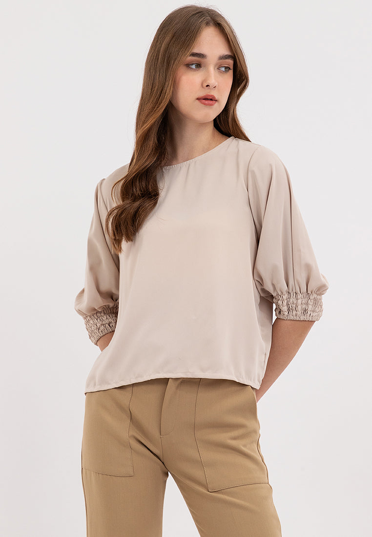 Inara Shirred Cuff Sleeves Top