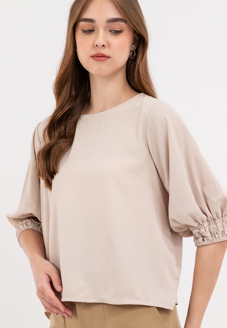 Inara Shirred Cuff Sleeves Top