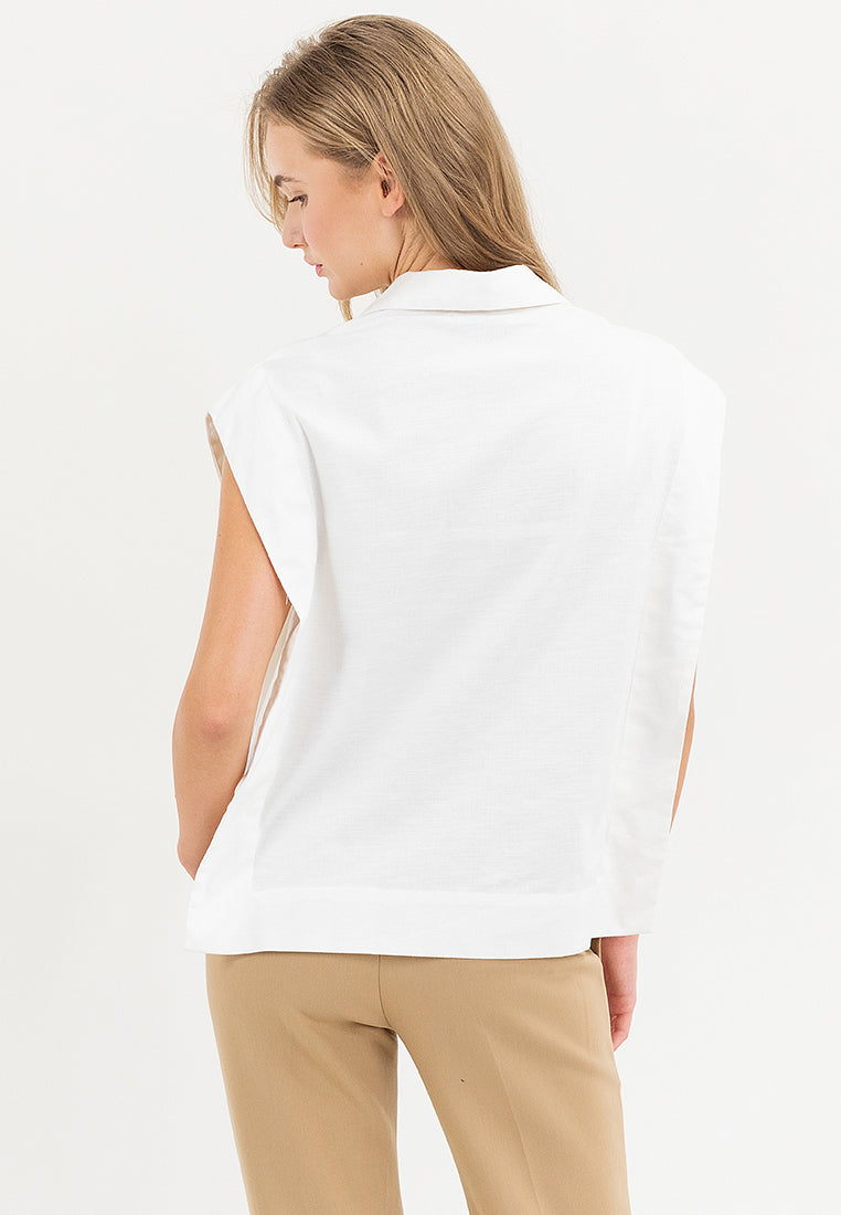 Kareen Collared Neckline Cotton Top