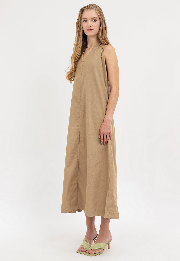 Kira Halter Sleeves Maxi Dress
