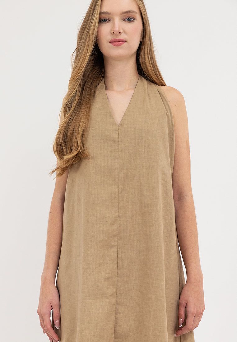 Kira Halter Sleeves Maxi Dress