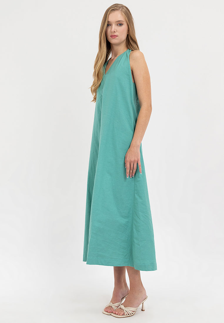 Kira Halter Sleeves Maxi Dress