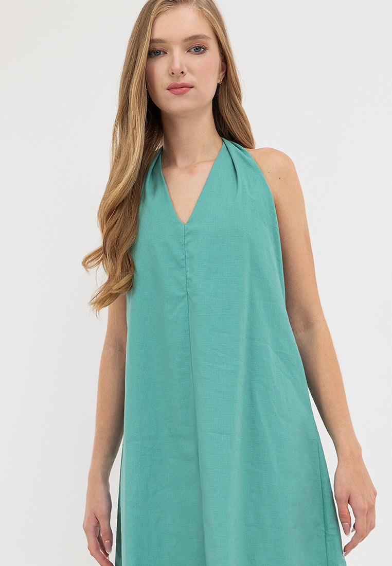 Kira Halter Sleeves Maxi Dress