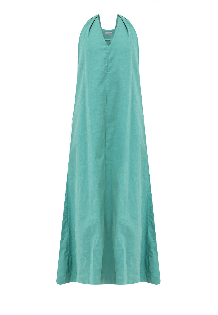 Kira Halter Sleeves Maxi Dress
