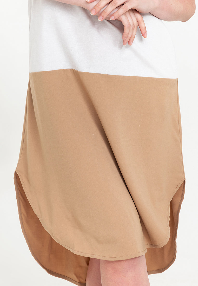 Liora Two-Tone Sleeveless Cotton Short Dress
