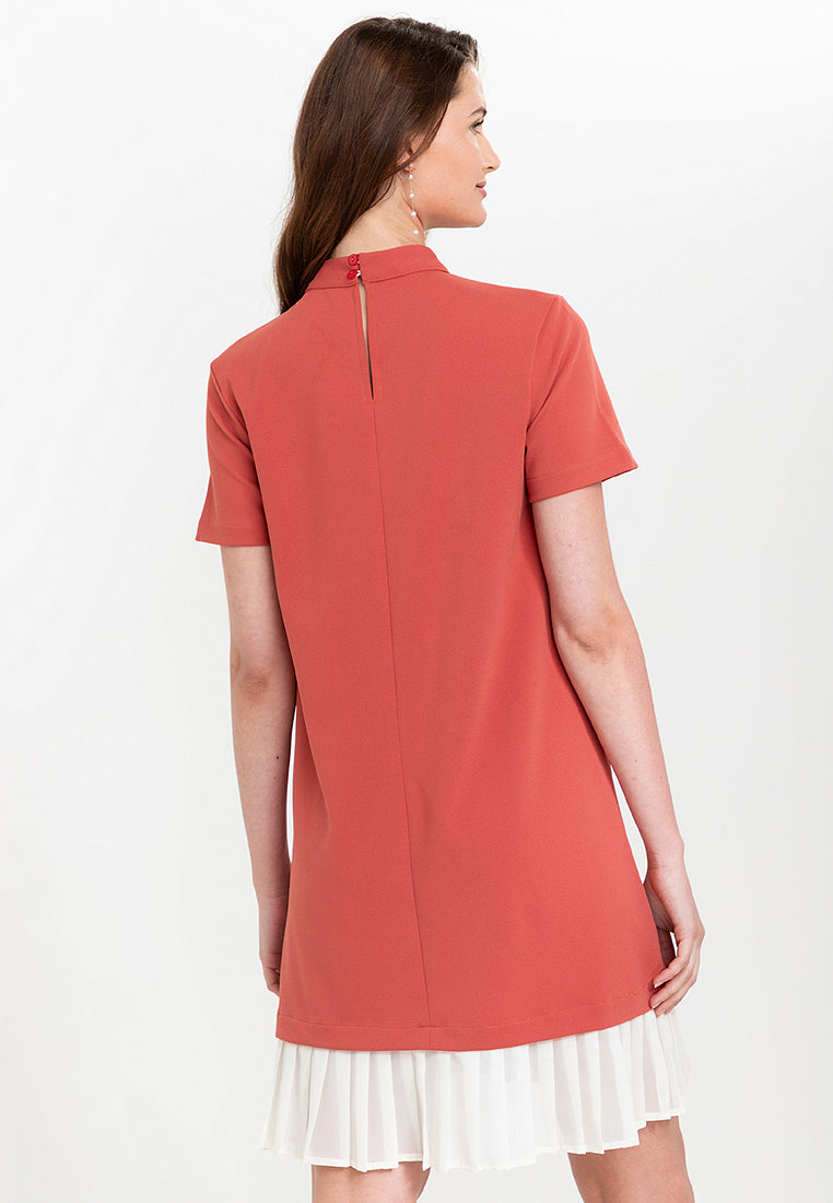 Lucille Pleated Hem Short Dress