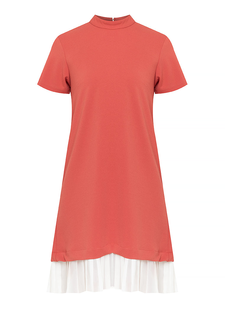 Lucille Pleated Hem Short Dress