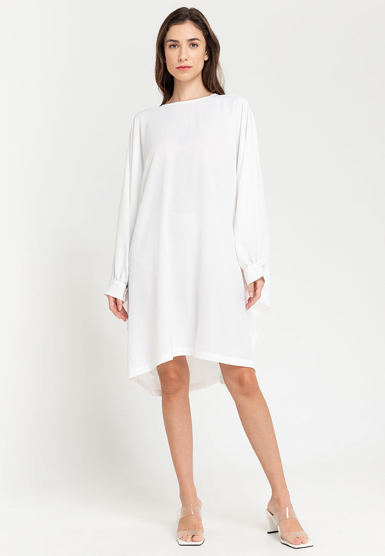 Ravia Batwing Long Sleeves Short Dress